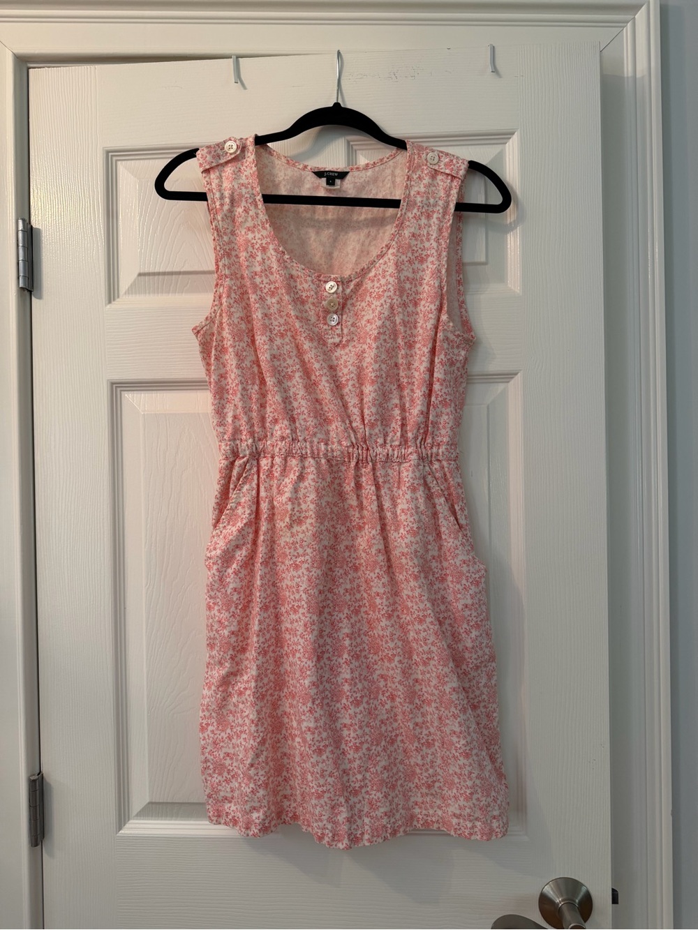 J. Crew Pink Floral Sleeveless Sundress